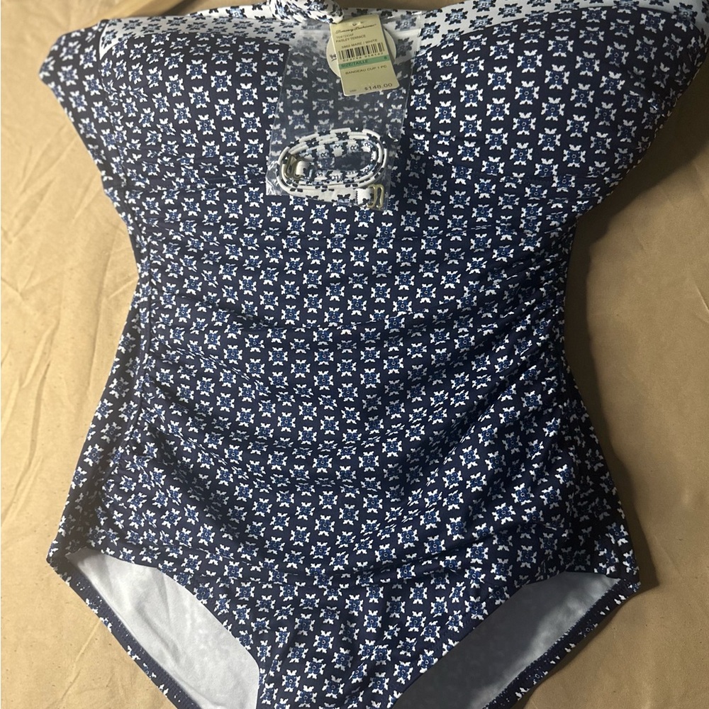 Tommy Bahama Navy and White Swimsuit